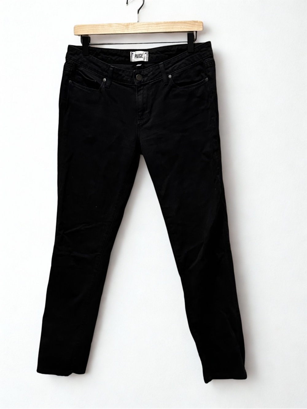 Minimalist PAIGE Jimmy Jimmy Skinny Jeans 28 Vintage Black Cropped Mid Rise 90s